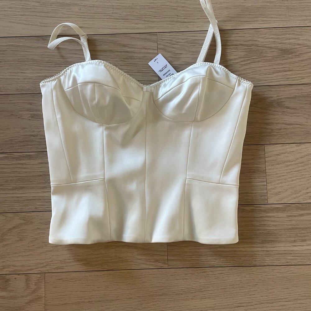 Wilfred Duchess Satin Bustier in Ivory